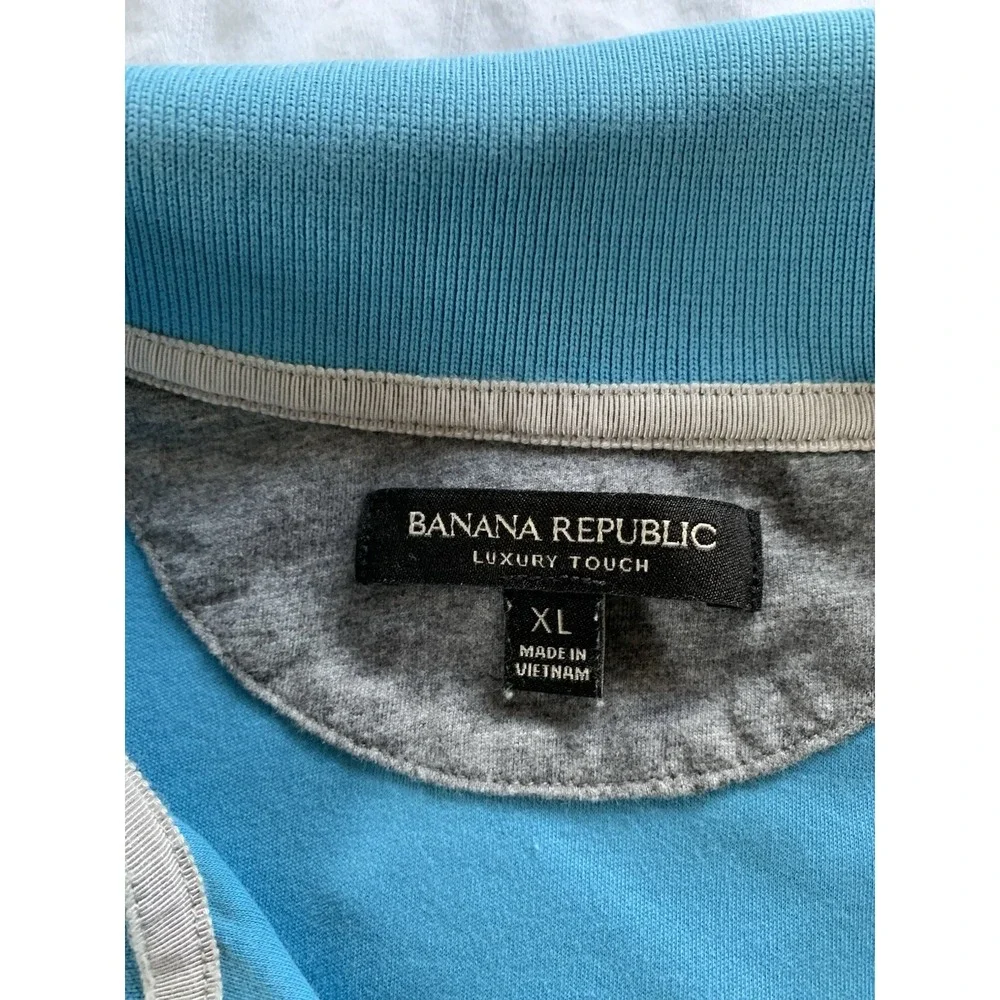 Banana Republic Polo Shirt Men XLarge Blue Luxury Touch